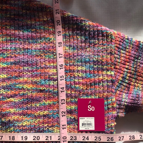 NWT XLARGE  colorful turtleneck sweater - Picture 7 of 7